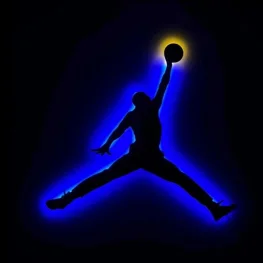 Michael Jordan Ledli Metal duvar Dekoru Mavi-Beyaz