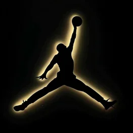 Michael Jordan Ledli Metal duvar Dekoru Beyaz