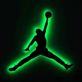 Michael Jordan Ledli Metal duvar Dekoru Yeşil