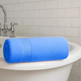 KAYABEY HOME Büyük Boy 0 Pamuk Banyo ve Plaj Havlusu – 90×180 cm Mavi