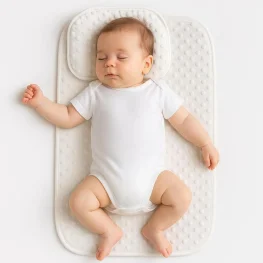 BYS BABY FASHION Nohut Desenli Bebek Alt Açma Minderi Beyaz