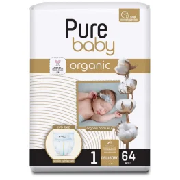 Pure Baby Organik Pamuklu Cırtlı Bez Tekli Paket 1
