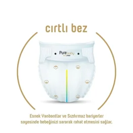 Pure Baby Organik Pamuklu Cırtlı Bez Tekli Paket 2