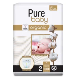 Pure Baby Organik Pamuklu Cırtlı Bez Tekli Paket 2