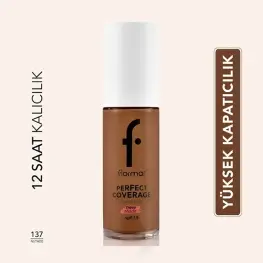 Flormar Yoğun Kapatıcı Su Bazlı Fondöten (soğuk Alt Ton) - Perfect Coverage Foundation - 108 137 NUTMEG