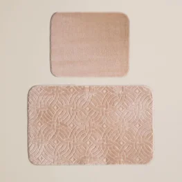Wavelet Banyo Paspası – Kaymaz Tabanlı Yumuşak Mikrofiber Paspas Açık Bej