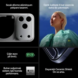 iPhone 17 Pro Max Akıllı Telefon  Gümüş