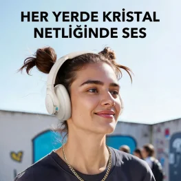Kablosuz Kulak Üstü Bluetooth Kulaklık Krem