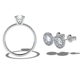 E Işıklı Kutuda 1 Carat Kadın Yüzük  Rose