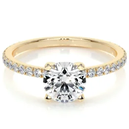 E Işıklı Kutuda 1 Carat Kadın Yüzük  Sarı