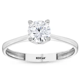 E Işıklı Kutuda 1 Carat Kadın Yüzük  Beyaz